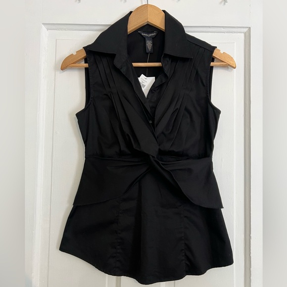 Banana Republic Tops - NWT Banana Republic Blouse Womens XS Black Sleeveless Tiered Evening Office Y2K